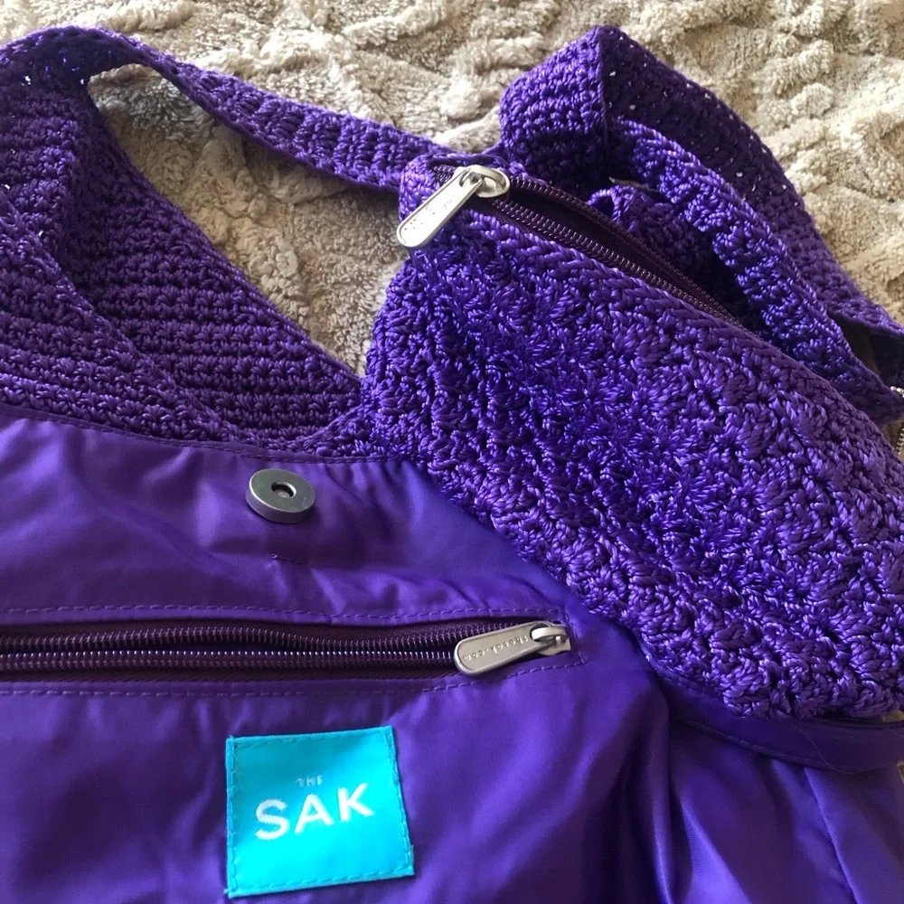 THE SAK
Purple Crossbody Bag with Textured Crochet Design - Picture 7 of 8